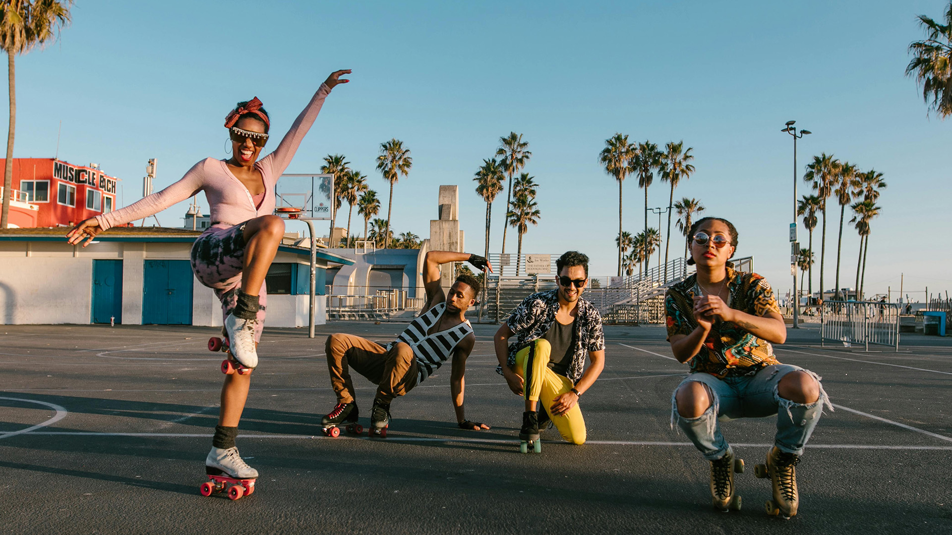 teens roller skating