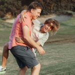 parent having fun with son