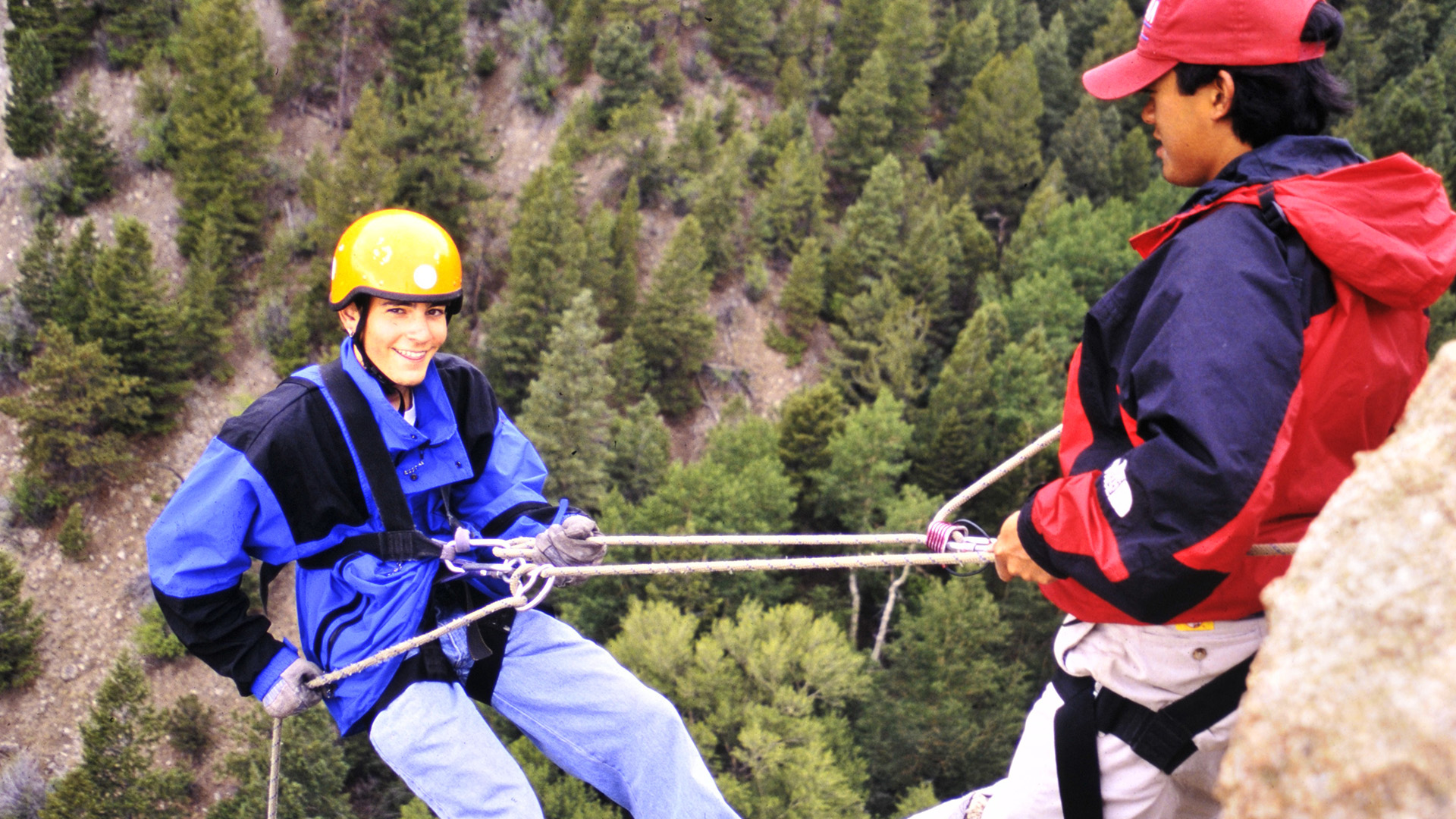 rappelling at camp