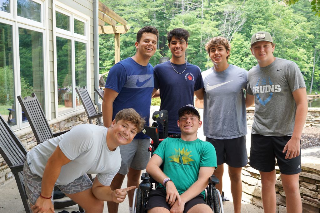 teen boys together at a young life camp
