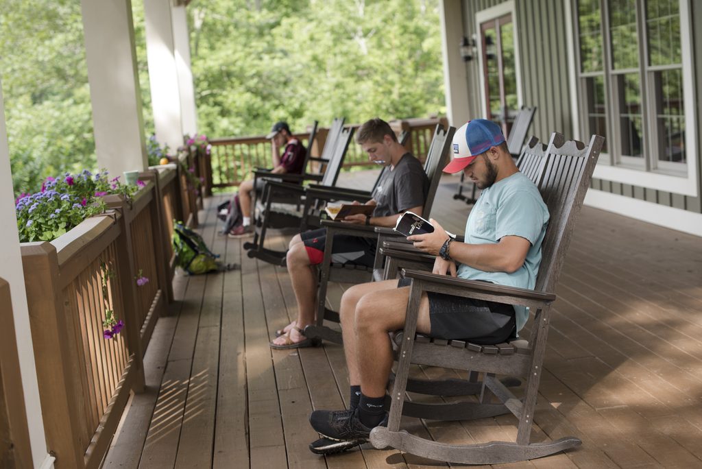 work staff spending time in the Bible